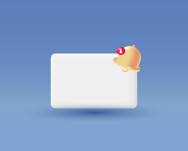 unique 3d notification yellow bell social modern vector icon trendy style symbols isolated on