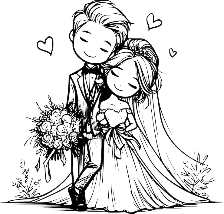 Vektor unique love and wedding art for couples creative love and wedding designs for couples
