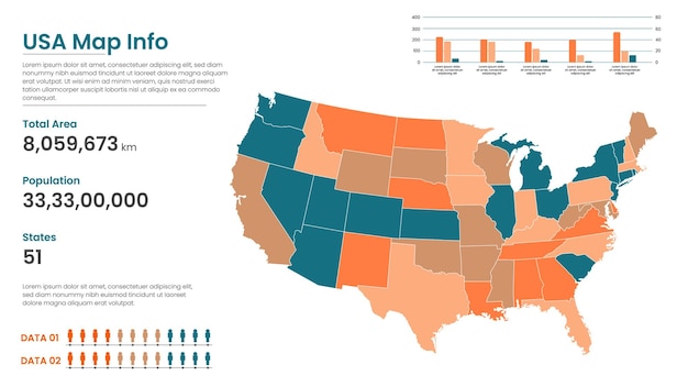 United States political map of administrative divisions states