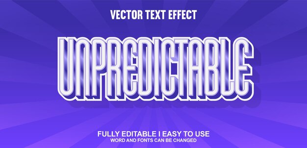 Unpredictable Fully Editable 3D Vector Text Effect