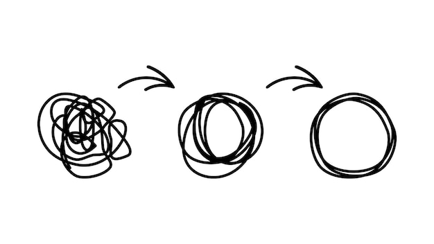 Unraveling psychological problems concept Gradual elimination of tangle of lines of depression