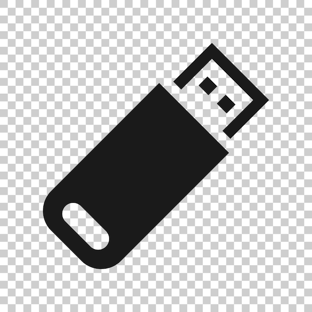 usb drive icon in transparent style flash disk vector illustration on isolated background digital memory business concept