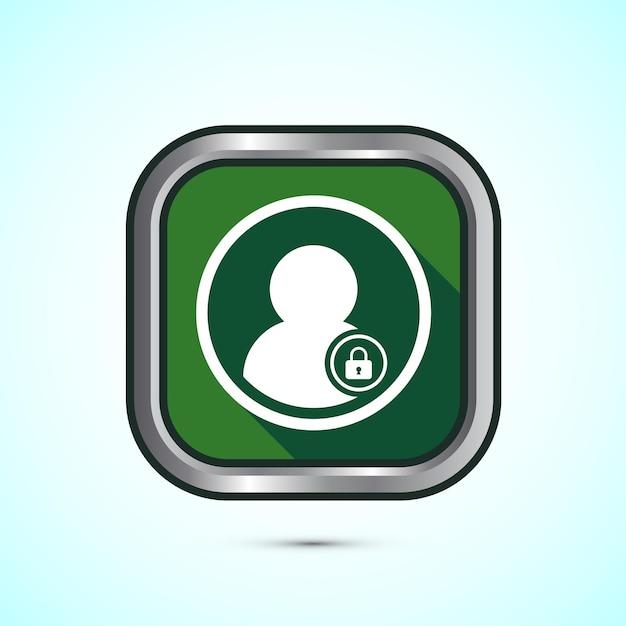 user profile login icon design illustration access authentication icon green shadow button design