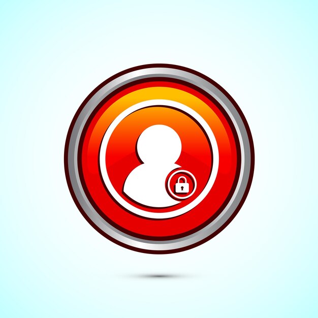 user profile login icon design illustration access authentication icon orange color round button design