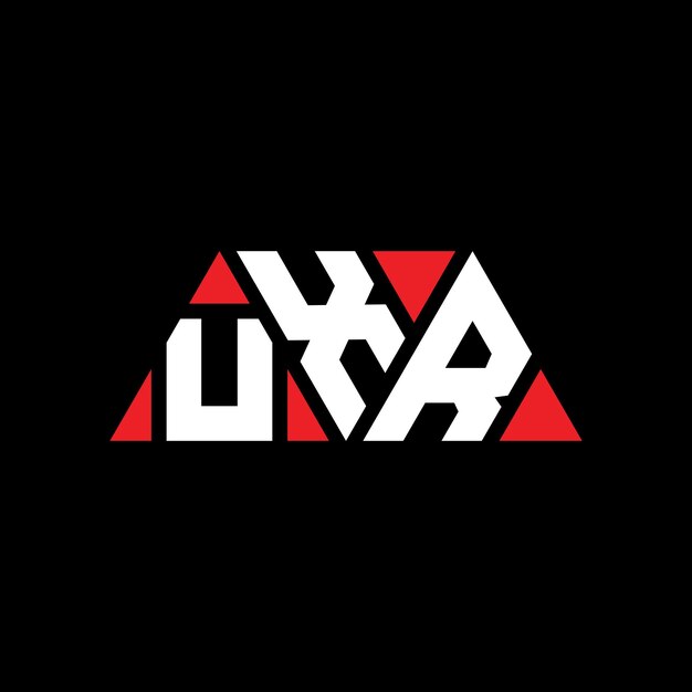 UXR triangle letter logo design with triangle shape UXR triangle logo design monogram UXR triangle vector logo template with red color UXR triangular logo Simple Elegant and Luxurious Logo UXR
