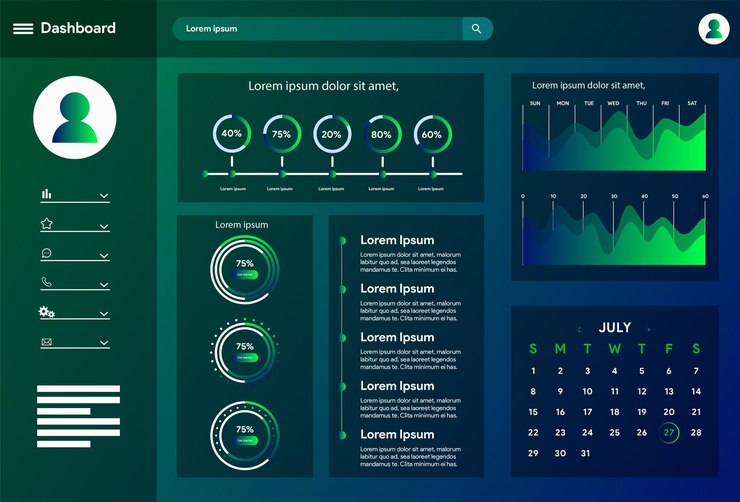 Vektor vactor dashboard template user panel template
