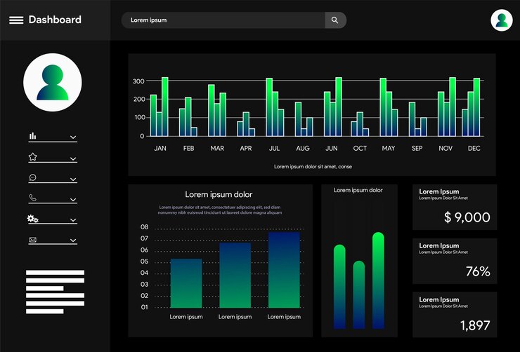 Vektor vactor dashboard template user panel template