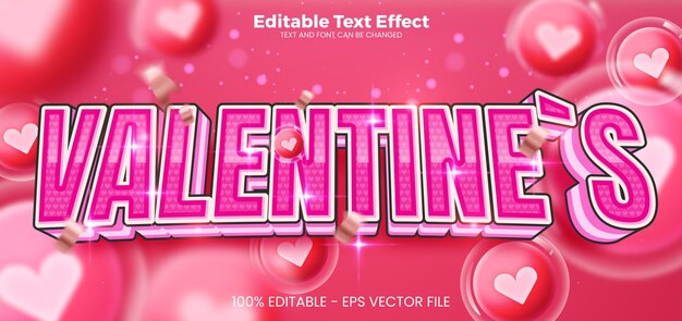 Valentines Day Editable text effect 3d text effect template