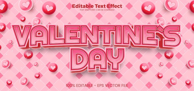 Valentines Editable text effect 3d text effect template