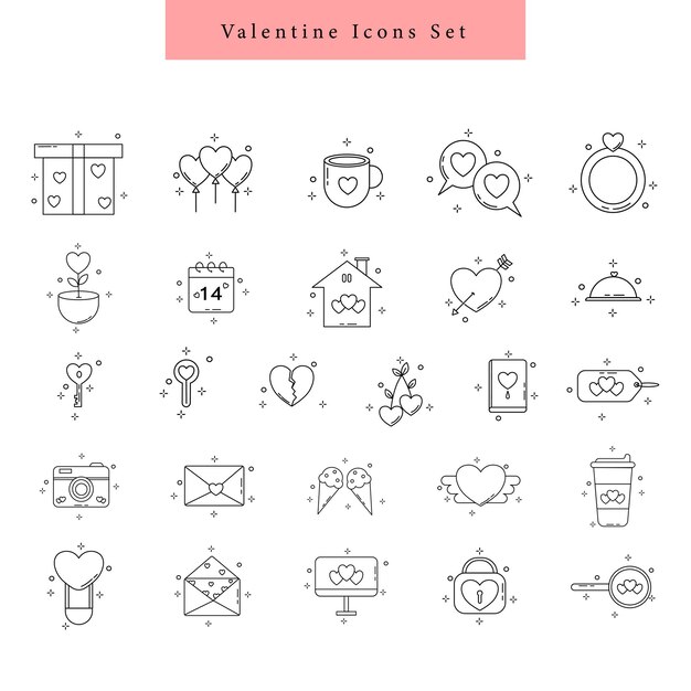 valentineslove icon element set