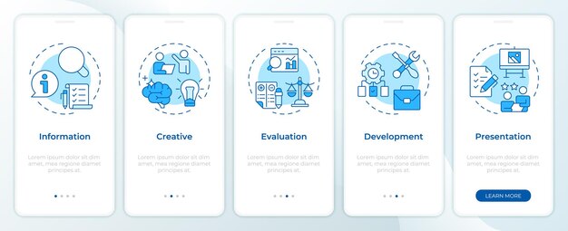 Value engineering onboarding mobile app screen