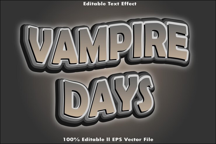 Vektor vampire days editable text effect