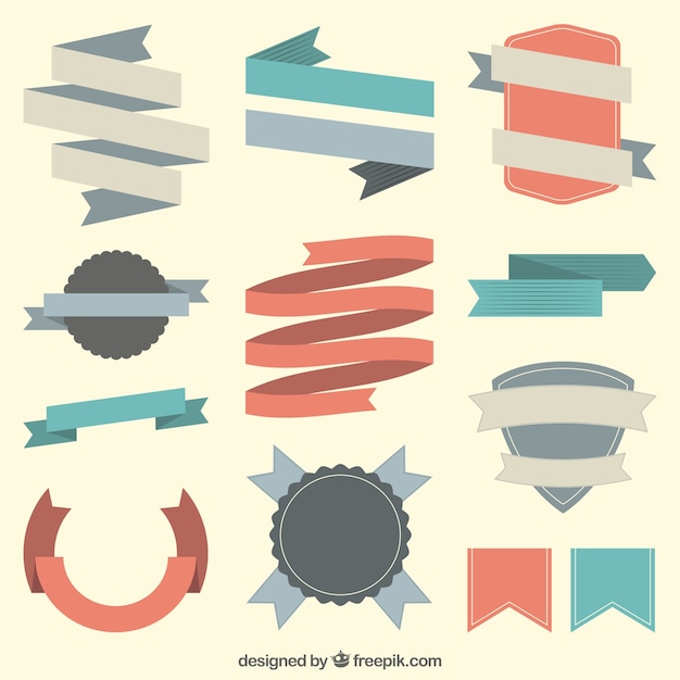 Variety of ribbons and badges