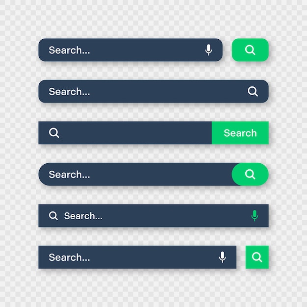 various search bar templates dark mode internet browser engine with search box address bar and text