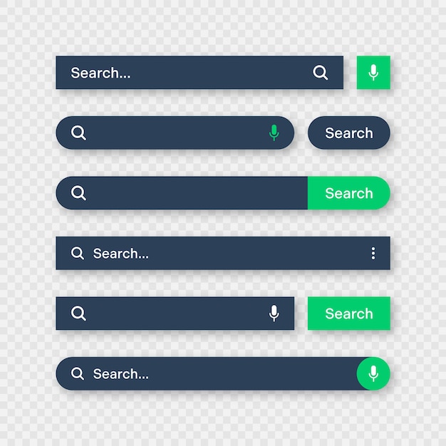 various search bar templates dark mode internet browser engine with search box address bar and text