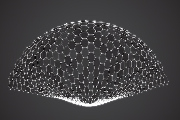 vector 3d background wave of points geometric dance hexagonal futuristic mesh