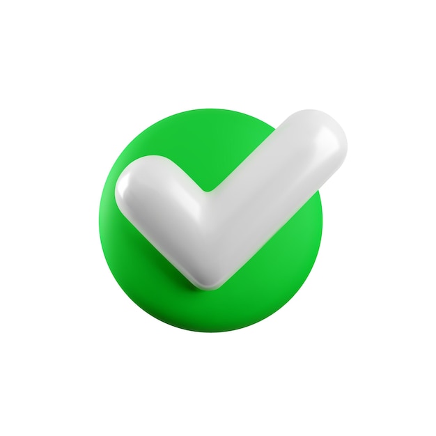 vector 3d check mark realistic icon trendy plastic green checkmark select circle icon isolated on