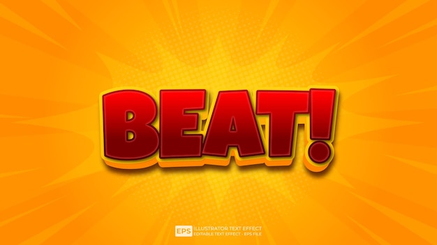 vector 3d text beat editable text effect font