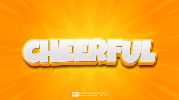 Vector 3d text cheerful editable text effect font.