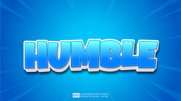 vector 3d text humble editable text effect font