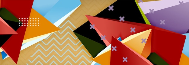 vector 3d triangular shapes abstract background origami futuristic template with lines