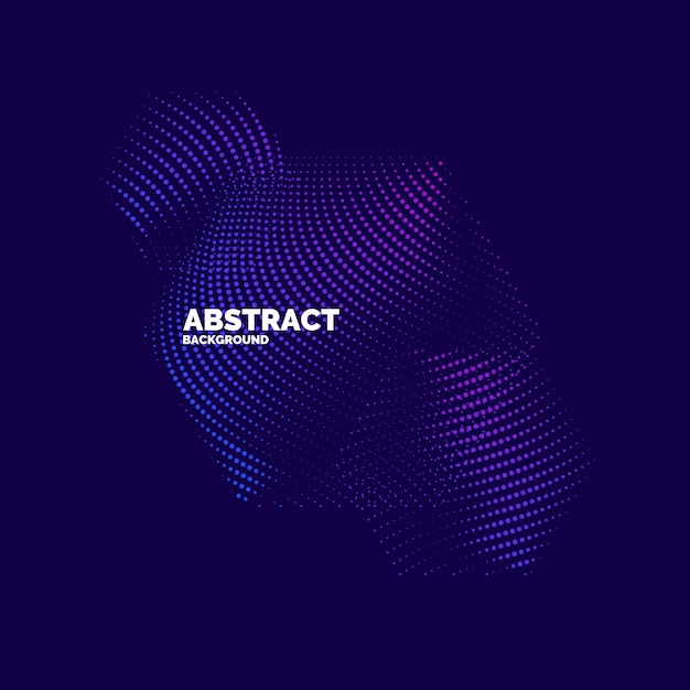 Vector abstract background with dynamic waves, line and particles. Illustration suitable for design
