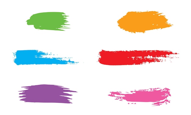 vector abstract colorful brush watercolor hand draw strokes set design