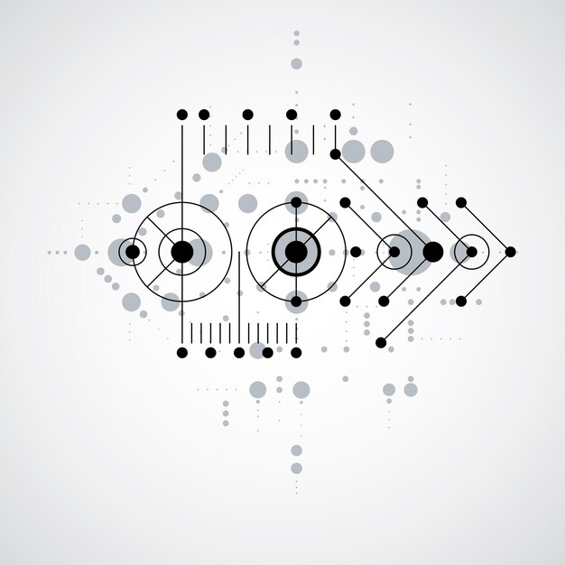 vector abstract monochrome background created in bauhaus retro style. modern geometric composition can be used as templates and layouts.