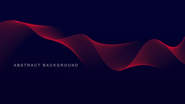 Vector Abstract red wave line pattern on dark blue background