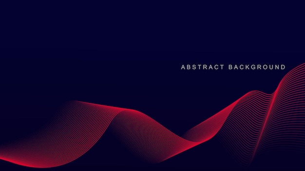 Vector Abstract red wave line pattern on dark blue background