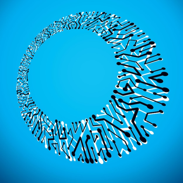 vector abstract technology illustration with circuit board. high tech digital scheme of electronic device. technology microchip abstract background with clear copy space.