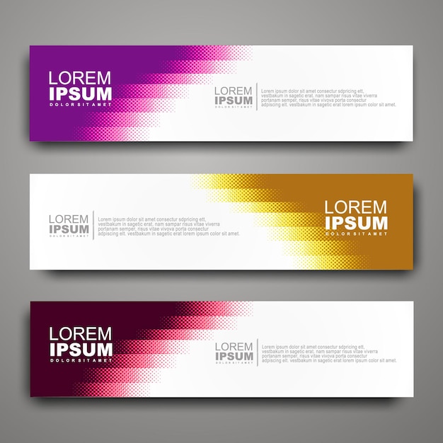 Vector abstract web banner design template with halftone pattern
