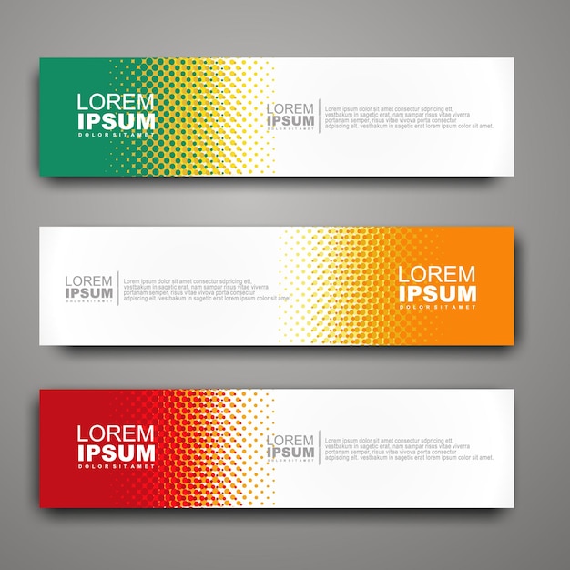 Vector abstract web banner design template with halftone pattern
