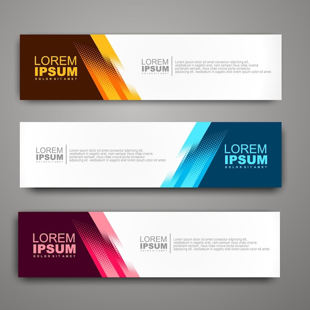 vector abstract web banner design template with halftone pattern