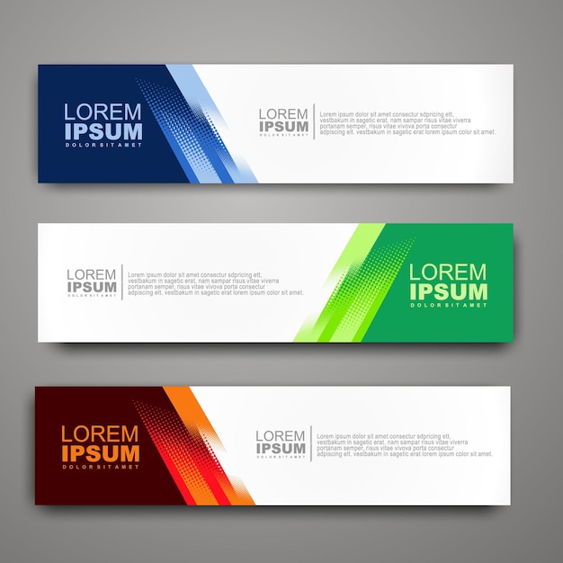 Vector abstract web banner design template with halftone pattern