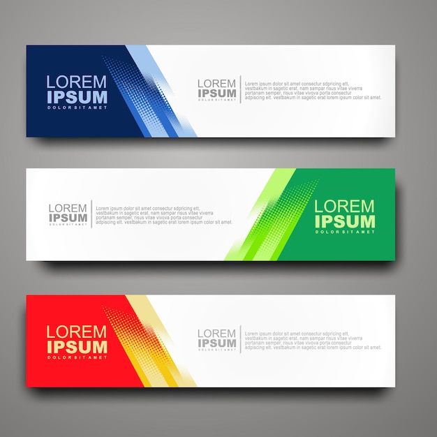 Vector abstract web banner design template with halftone pattern