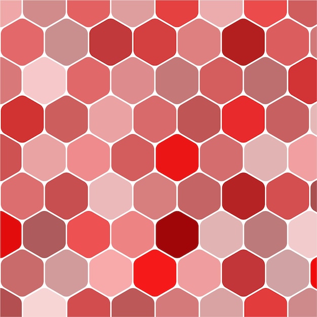 vector background of different shades of red hexagons