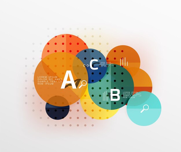 vector circle bubbles modern geometric background with option letter design vector template background for workflow layout diagram number options or web design