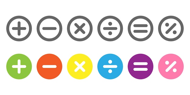 vector collection of math additions math symbols