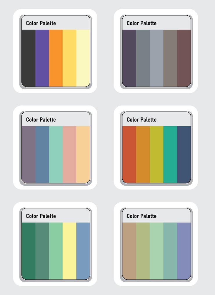 Vektor vector color palette set