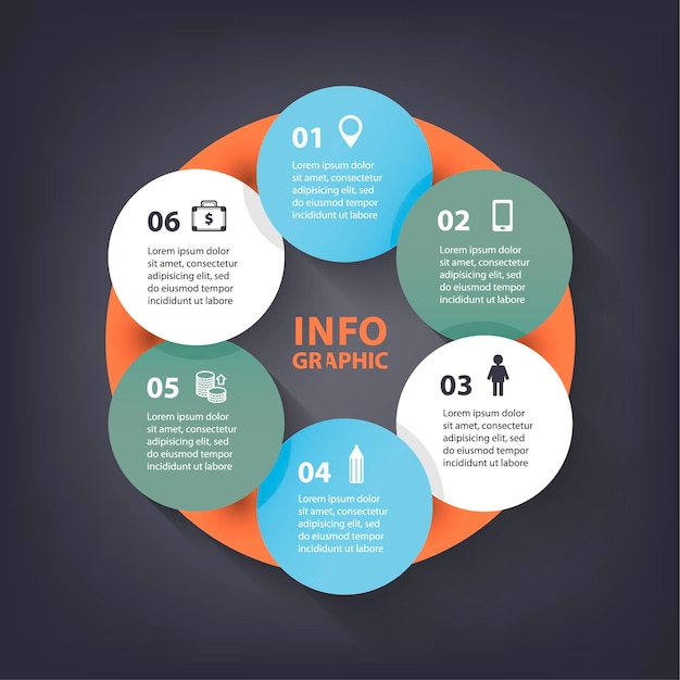 vector colorful loop infographic template for diagram graph presentation and chart abstract business concept with options parts steps or processes background