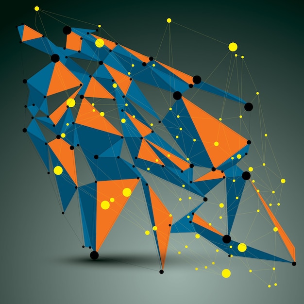 Vector complicated 3d figure, modern digital technology style form. Abstract lattice futuristic design.