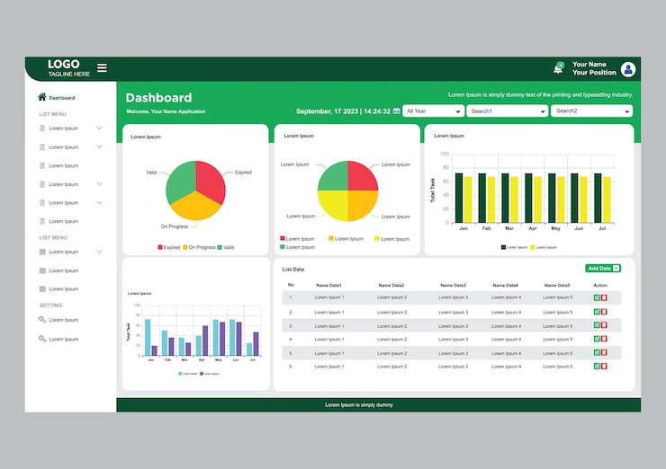 Vektor vector dashboard template