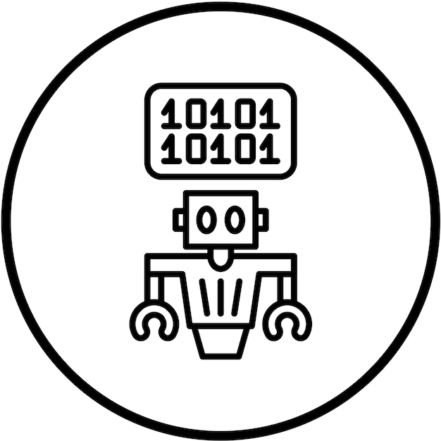 vector design binary code icon style