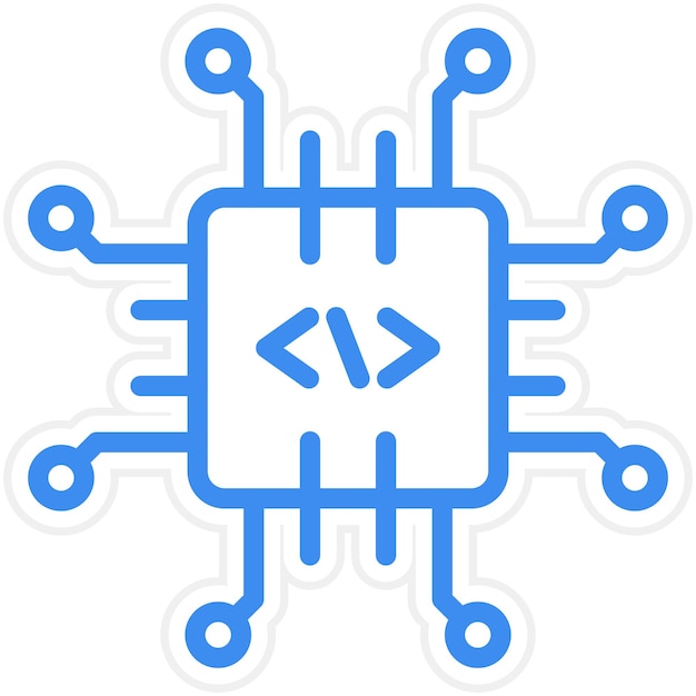 Vector Design Code Processor Icon Style