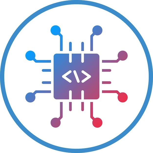 Vector Design Code Processor Icon Style