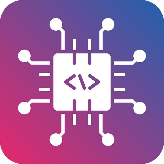 Vector Design Code Processor Icon Style