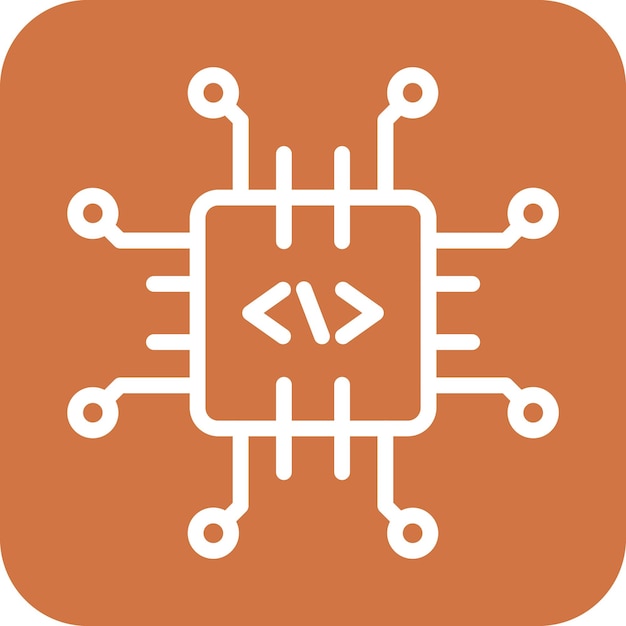 Vector Design Code Processor Icon Style