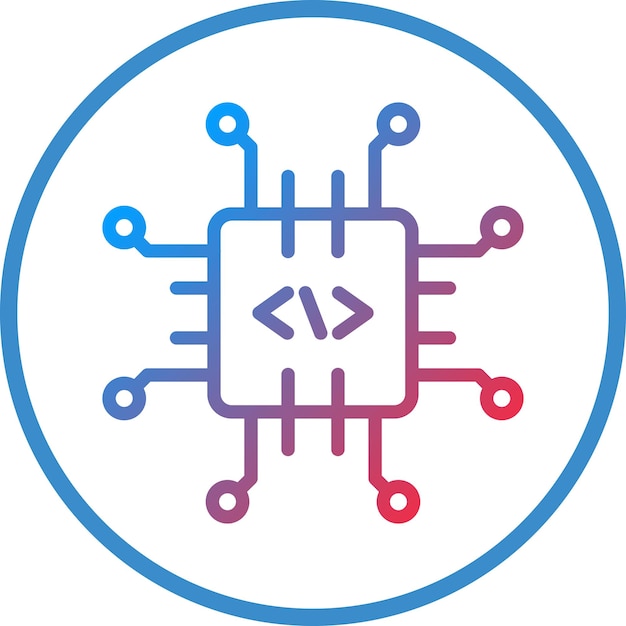 Vector Design Code Processor Icon Style