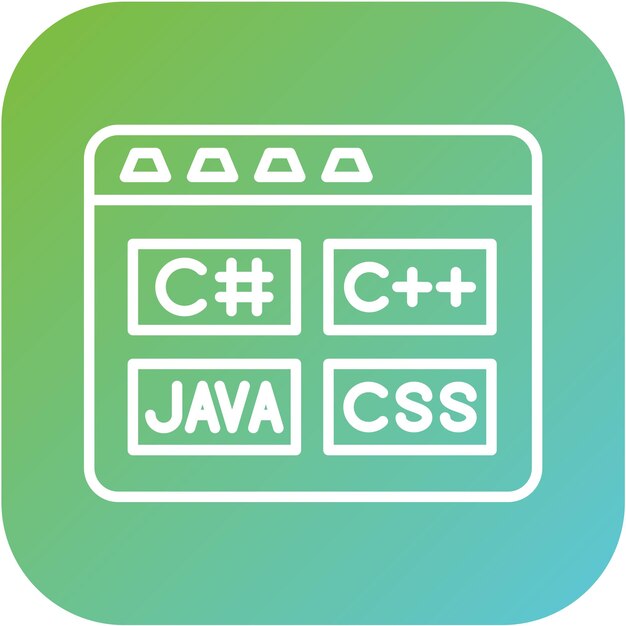 vector design coding language icon style